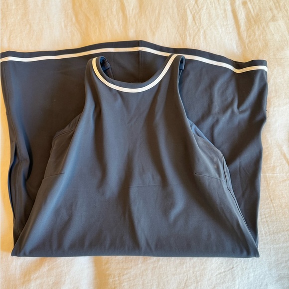 Vuori Blue- Gray Sleeveless Volley Dress with White Trim - Picture 1 of 7